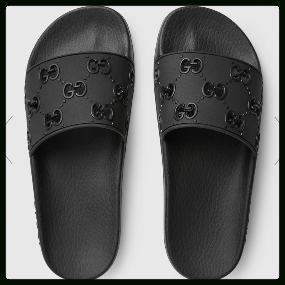 WOMEN'S RUBBER GG SLIDE SANDAL